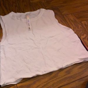 Malibu sugar white tank top with stripes